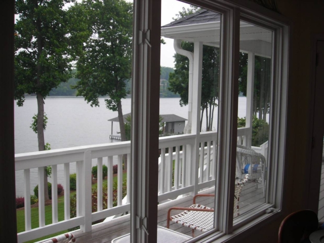 inside home with front porch and lakeview